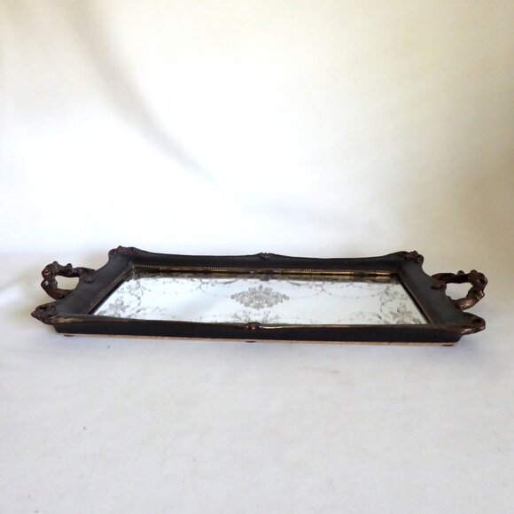 NEW 22” GOTHIC VANITY MIRRORED TRAY WITH HANDLES - Picture 9 of 15